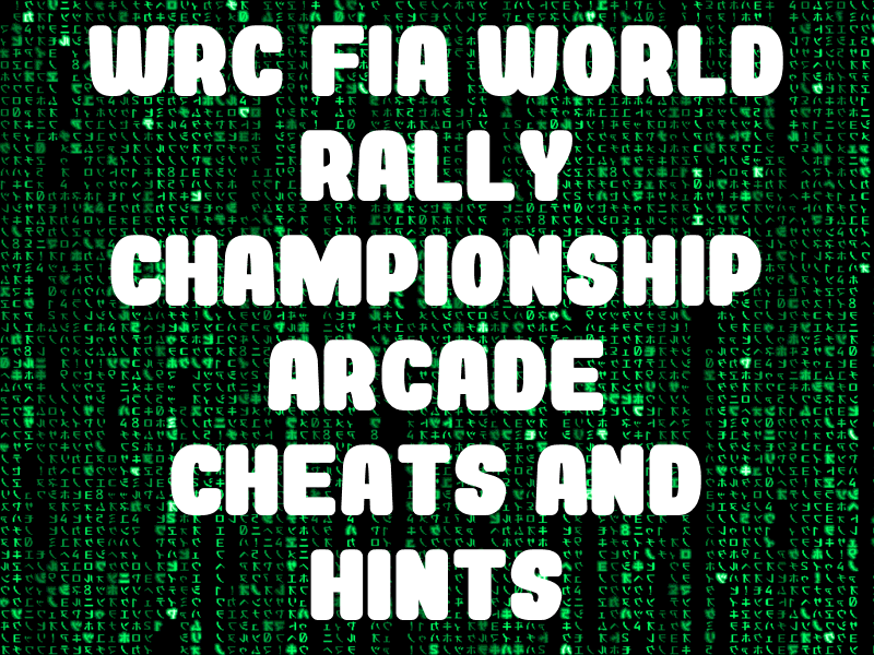 WRC FIA World Rally Championship Arcade Cheats and Hints for PlayStation